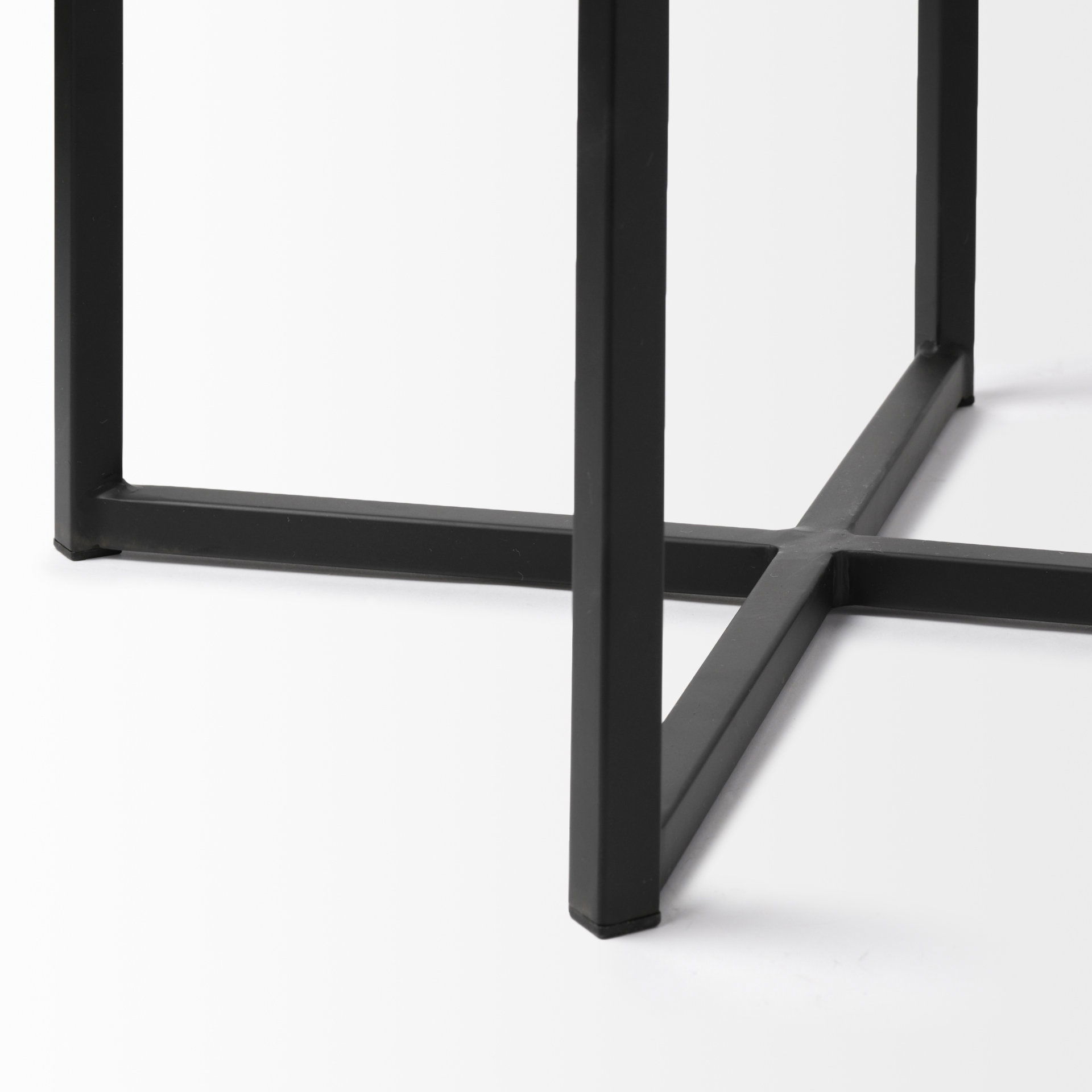 Frodo 26.4H Seat Height White Fabric Seat Black Metal Base Stool, Counter & Bar Stool by Mercana, 16.5" length x 16.5" width x 26.4" height View 11