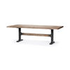 Araxi 95L x 41W x 30H Rectangular Brown Solid Wood Top Black Metal Base Dining Table thumbnail 0