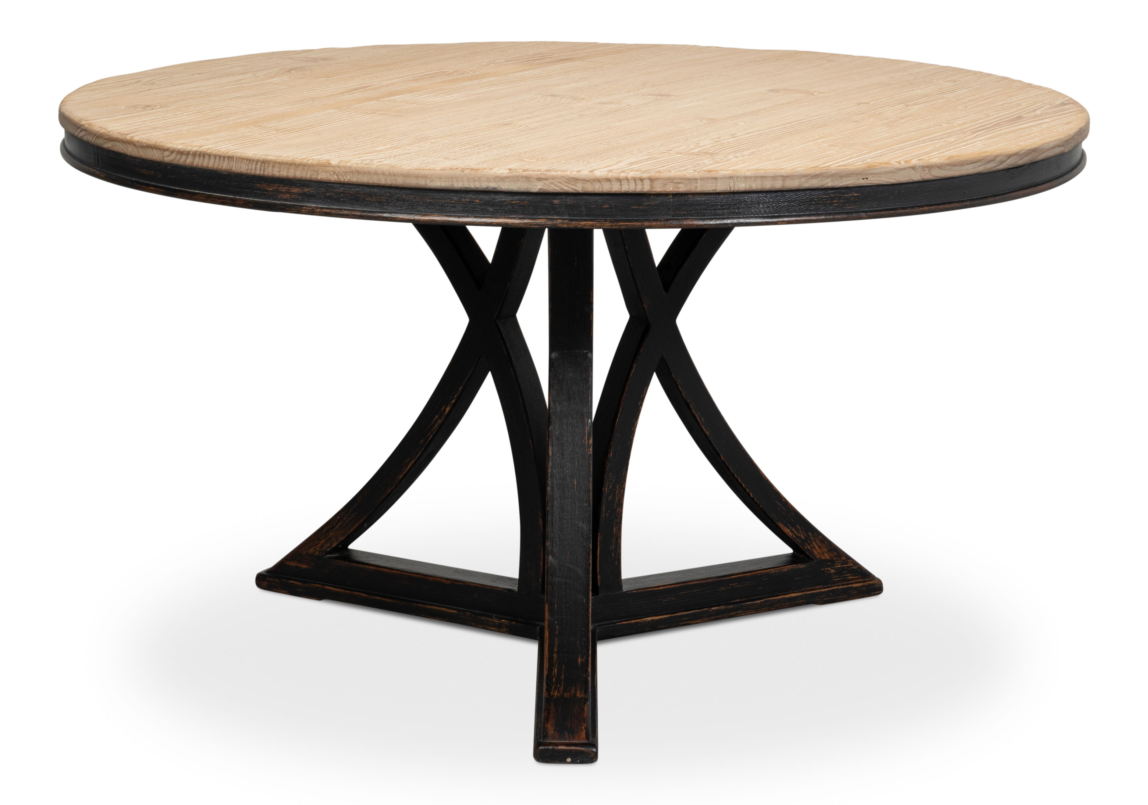 Flying Buttress Dining Table,Ant. Black, by Sarreid, 54" length x 54" width x 30" height View 2
