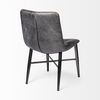 Horsdal Black Genuine Leather Seat with Black Metal Frame Dining Chair, by Mercana, 21" length x 24" width x 34.75" height thumbnail 9