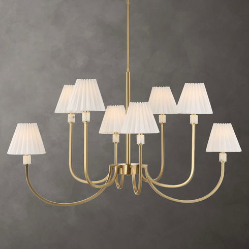 Poppins 8 Light Brass Chandelier