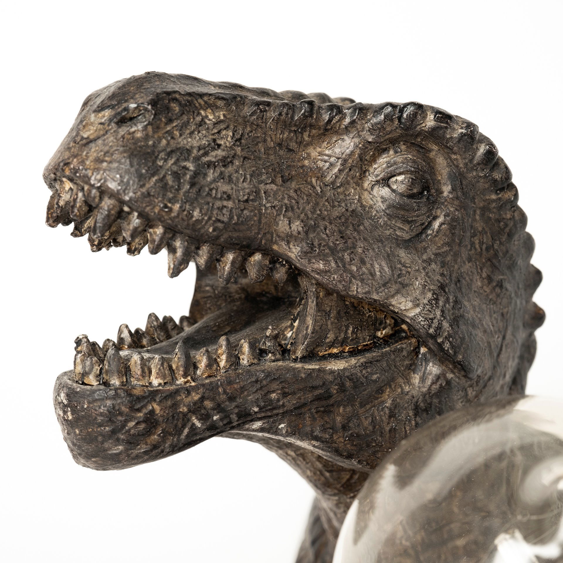 Raptor (10.6'H) Dark Tone Resin Tyrannosaurus Rex Table Lamp, by Mercana, 12.01" length x 5.91" width x 10.63" height View 7