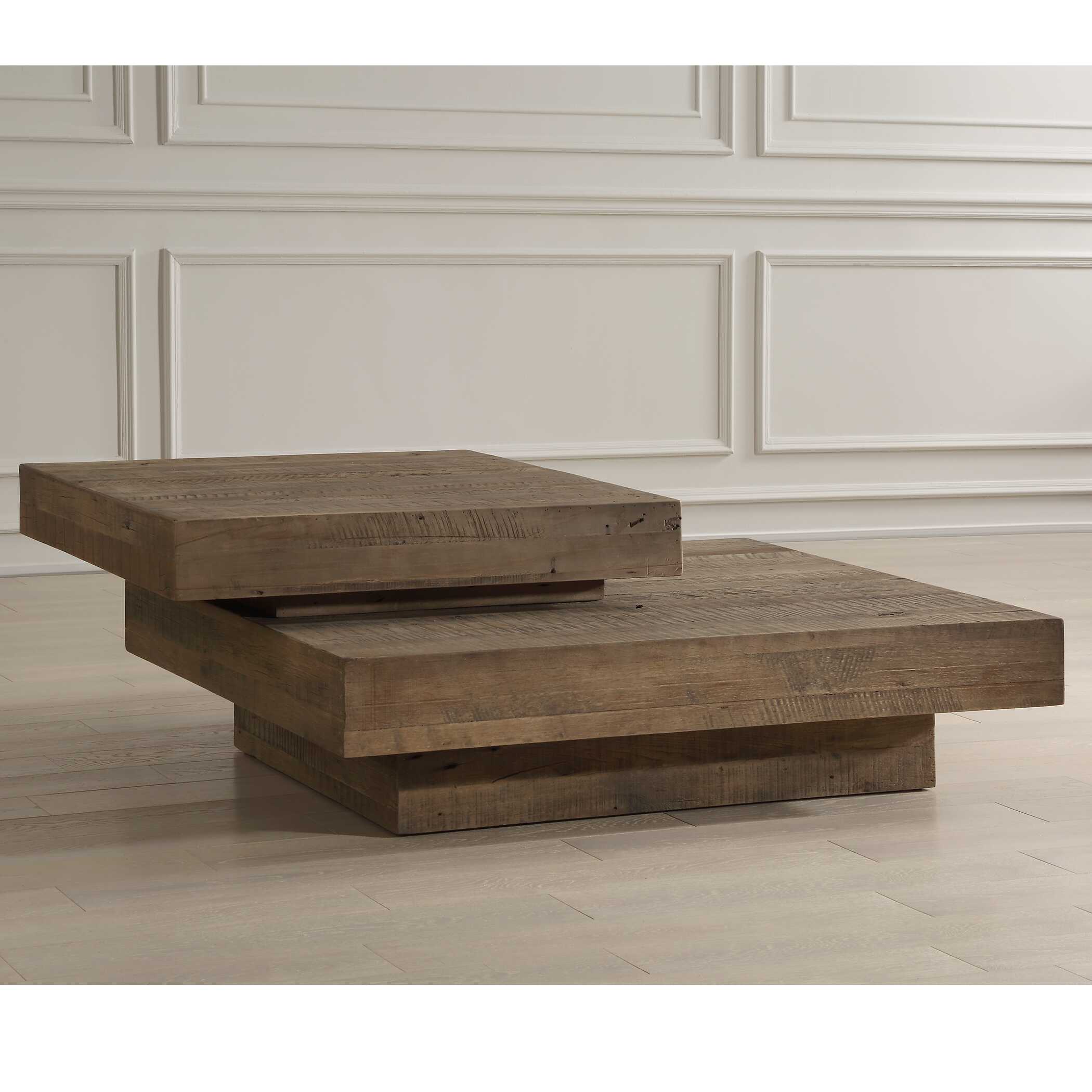Rustic Planes Modern Coffee Table, Furniture by Uttermost, 57" width x 19.5" height x 47.25" depth View 5