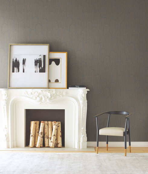 Speakeasy Black Metallic Wallpaper