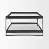 Trey 56'L x 32'W x 17'H Black Metal with Glass Coffee Table, by Mercana, 56" length x 32" width x 17" height thumbnail 5