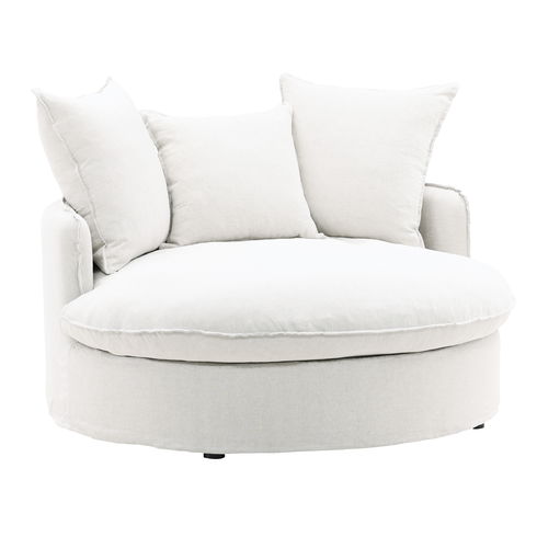 Norris Lounger Slipcover White