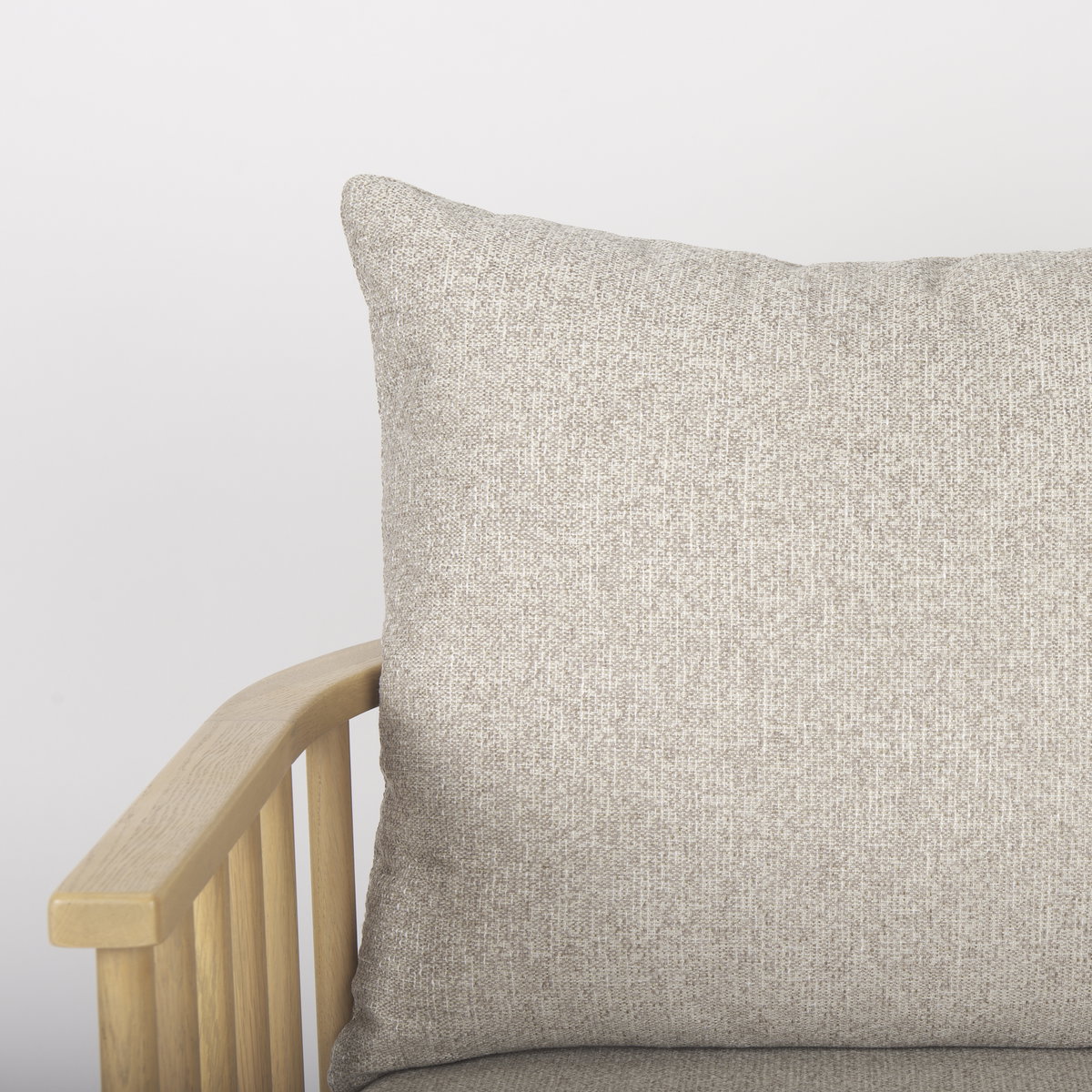 Kopari Beige Fabric with Light Brown Wood Accent Chair, by Mercana, 30.12" length x 30.51" width x 37.2" height View 8