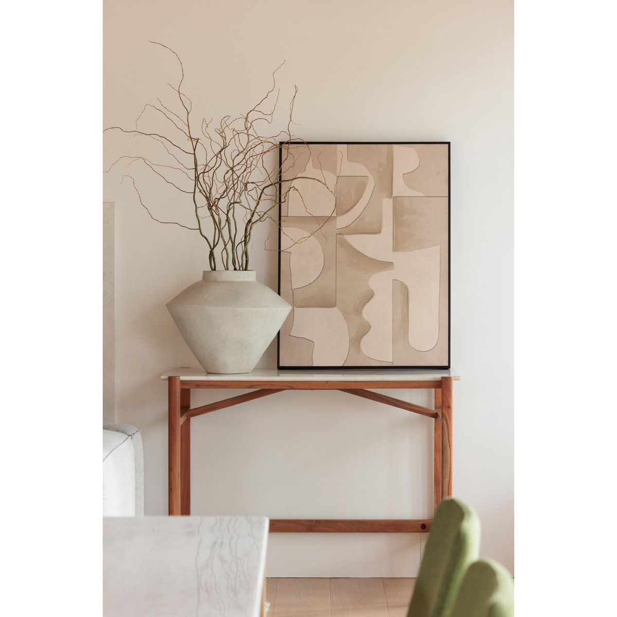 Raja Medium Decorative Vessel White, Vase by Moe's Home, 15" width x 14" height x 15" depth View 6