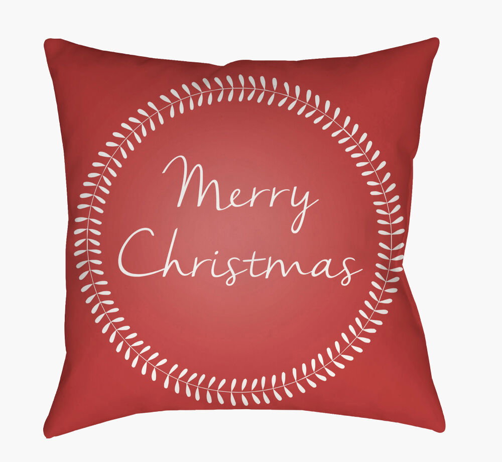 Merry Christmas II Accent Pillow, Decorative Pillow by Surya, 18" length x 18" width