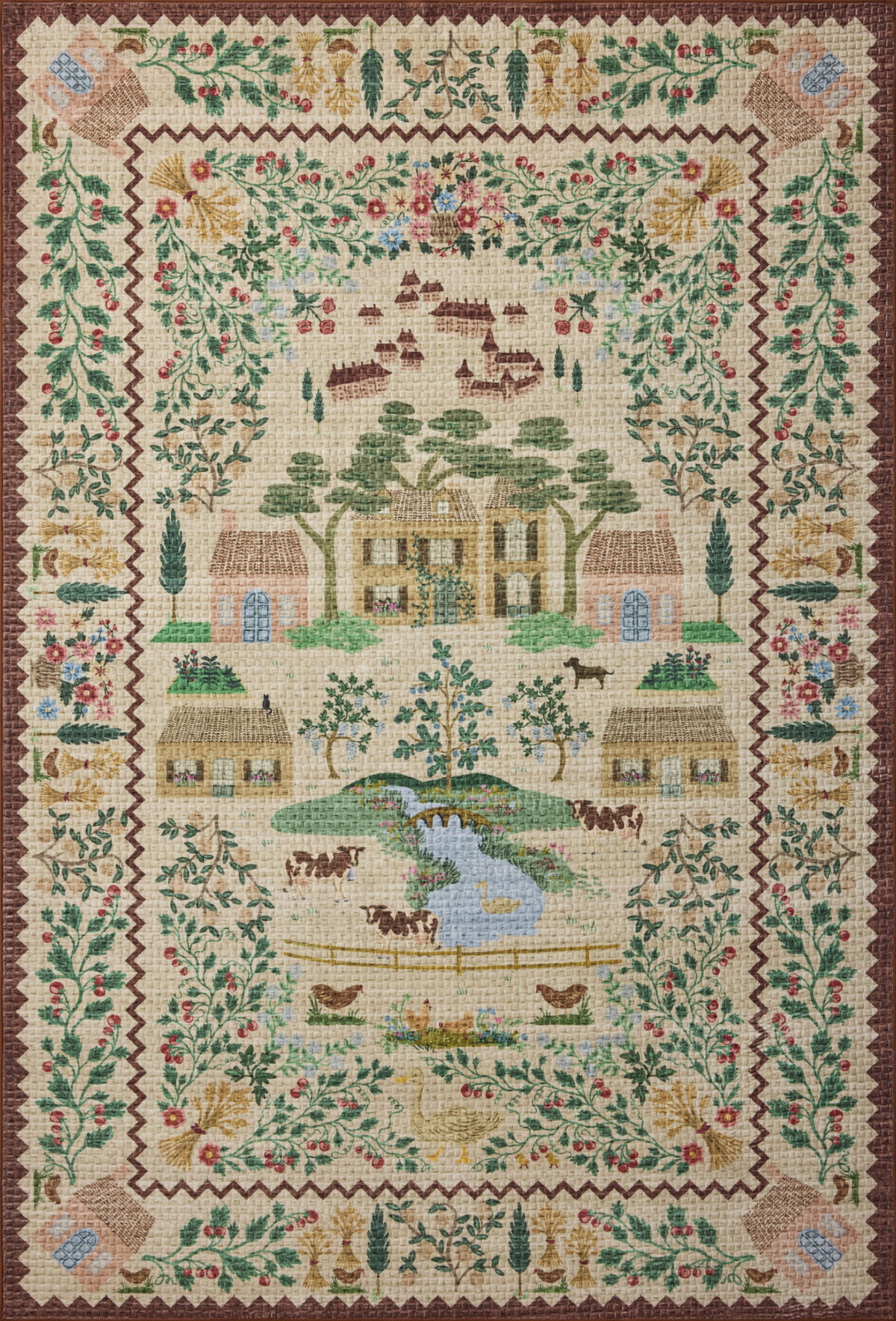 Rifle Paper Co. x Loloi Orchard Rug, 5' length x 7'6" width View 1