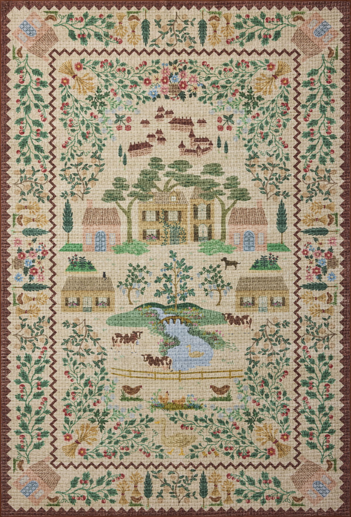 Rifle Paper Co. x Loloi Orchard Rug, 8'3" length x 11'6" width View 1