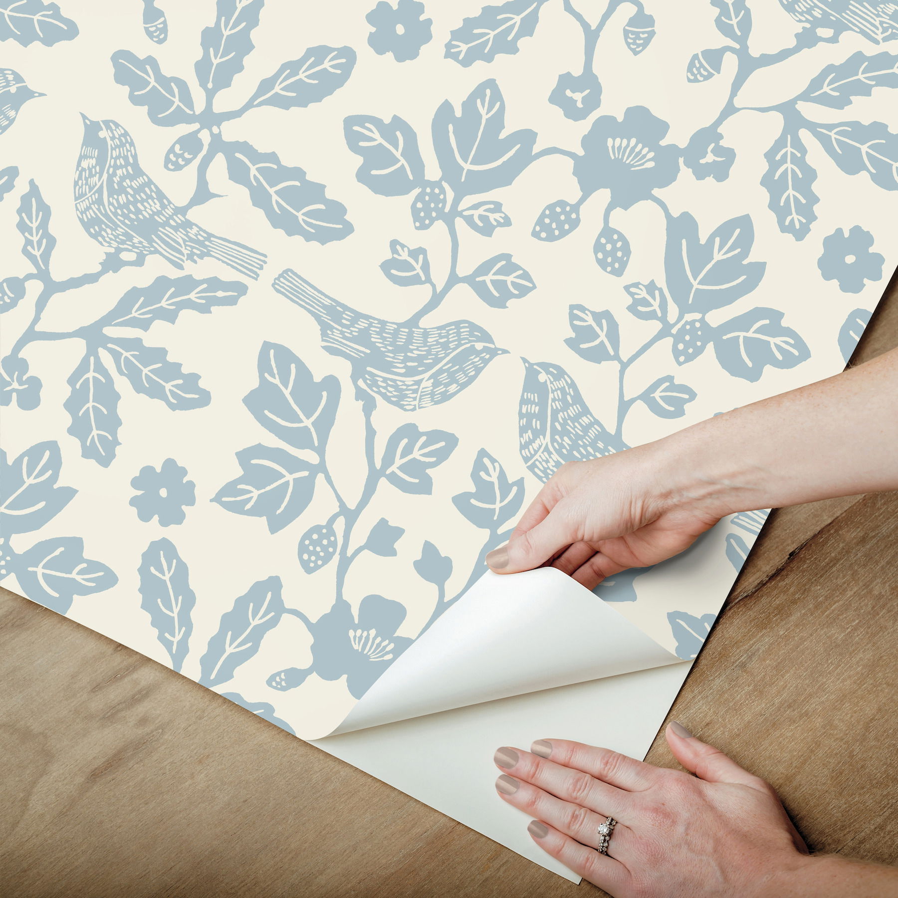 Sparrow & Oak Glacial Blue Peel & Stick Wallpaper large image 