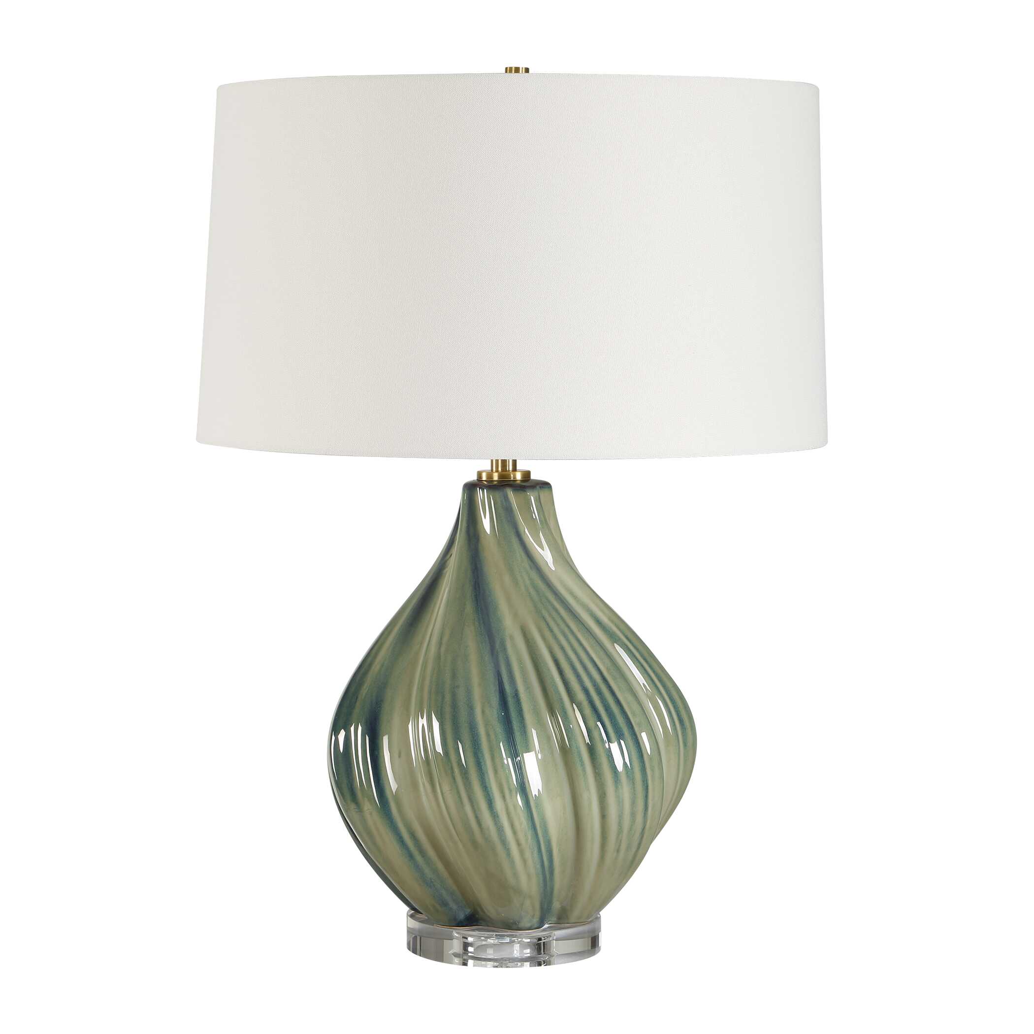 Tausha Green Table Lamp, by Uttermost, 18" width x 25.5" height x 18" depth View 4
