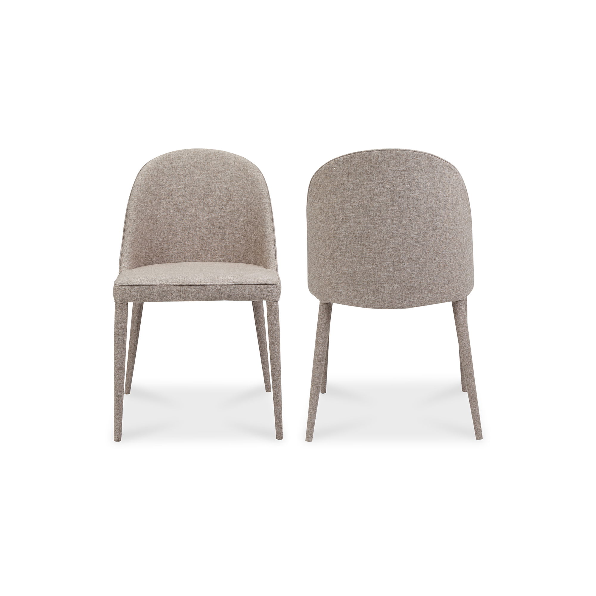 Burton Dining Chair Light Grey - Set Of Two, by Moe's Home, 19" width x 33" height x 22" depth View 3