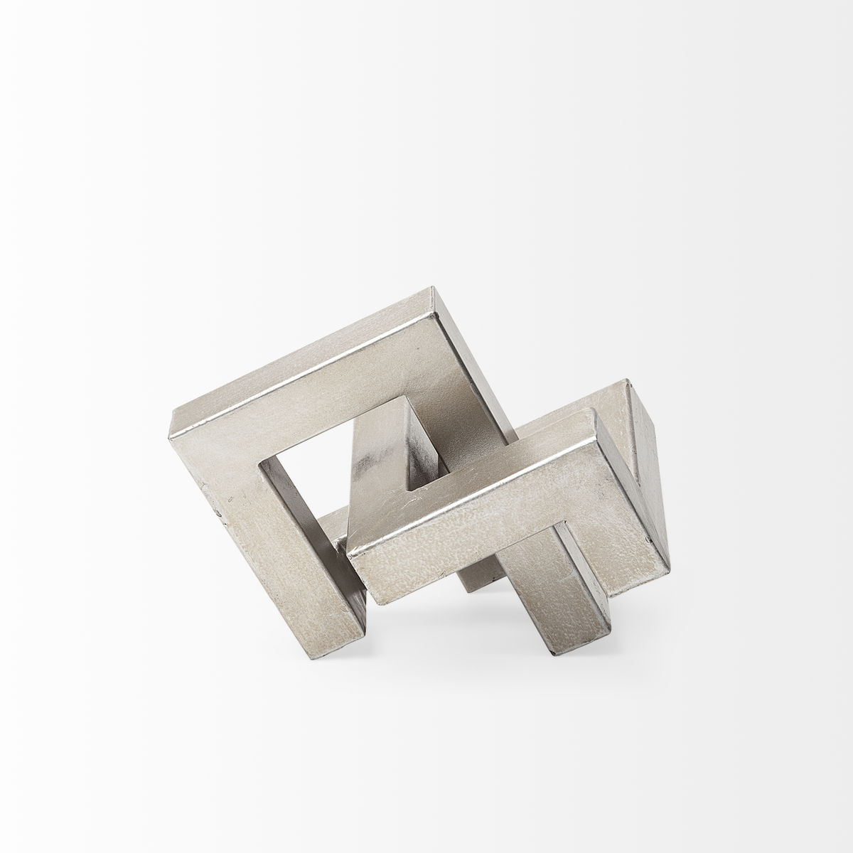 Link Small Silver Metal Sculpture Decorative Object, by Mercana, 7" length x 7.09" width x 7.09" height View 5