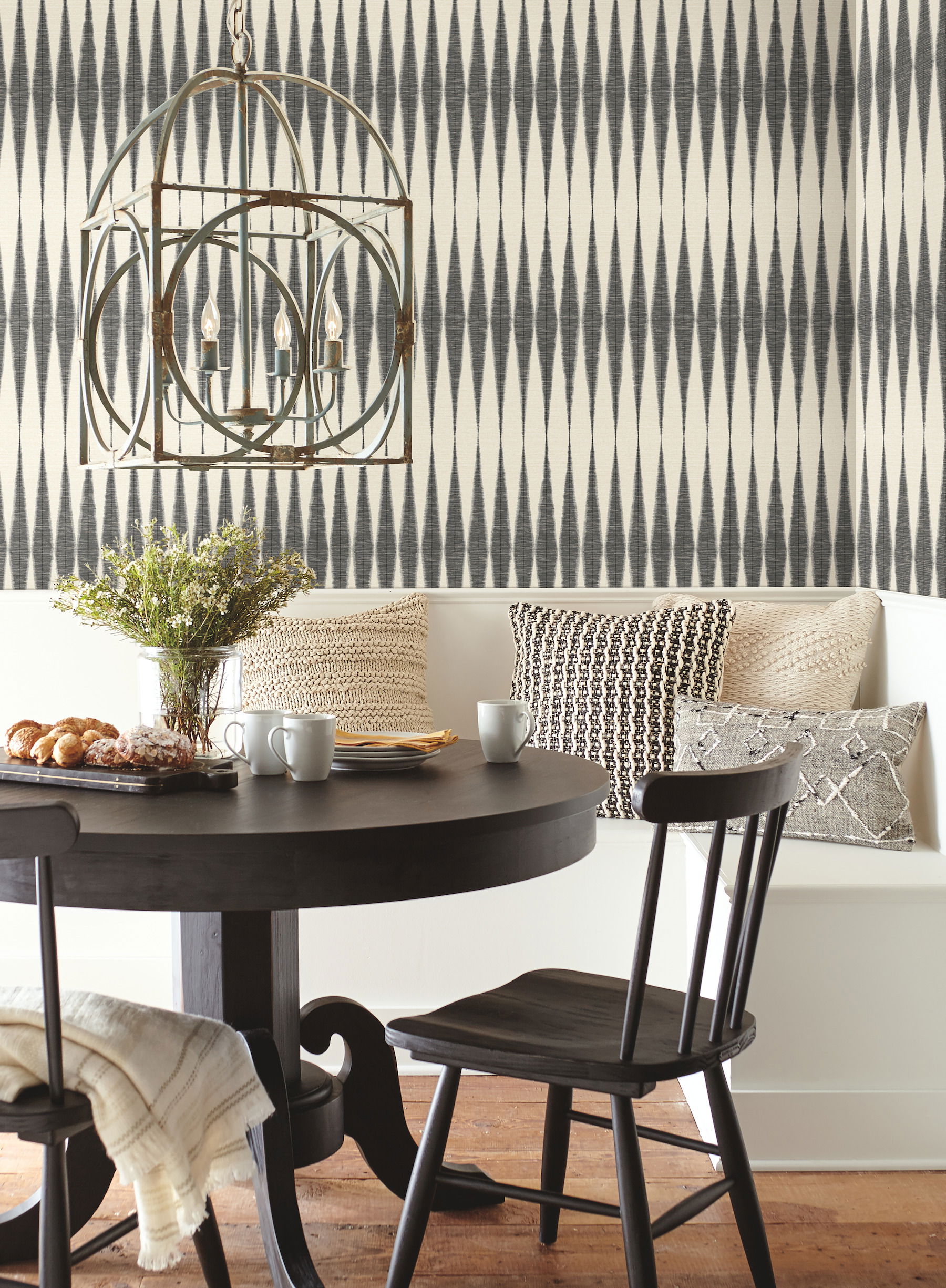 Magnolia Home Handloom Black Peel & Stick Wallpaper large image 