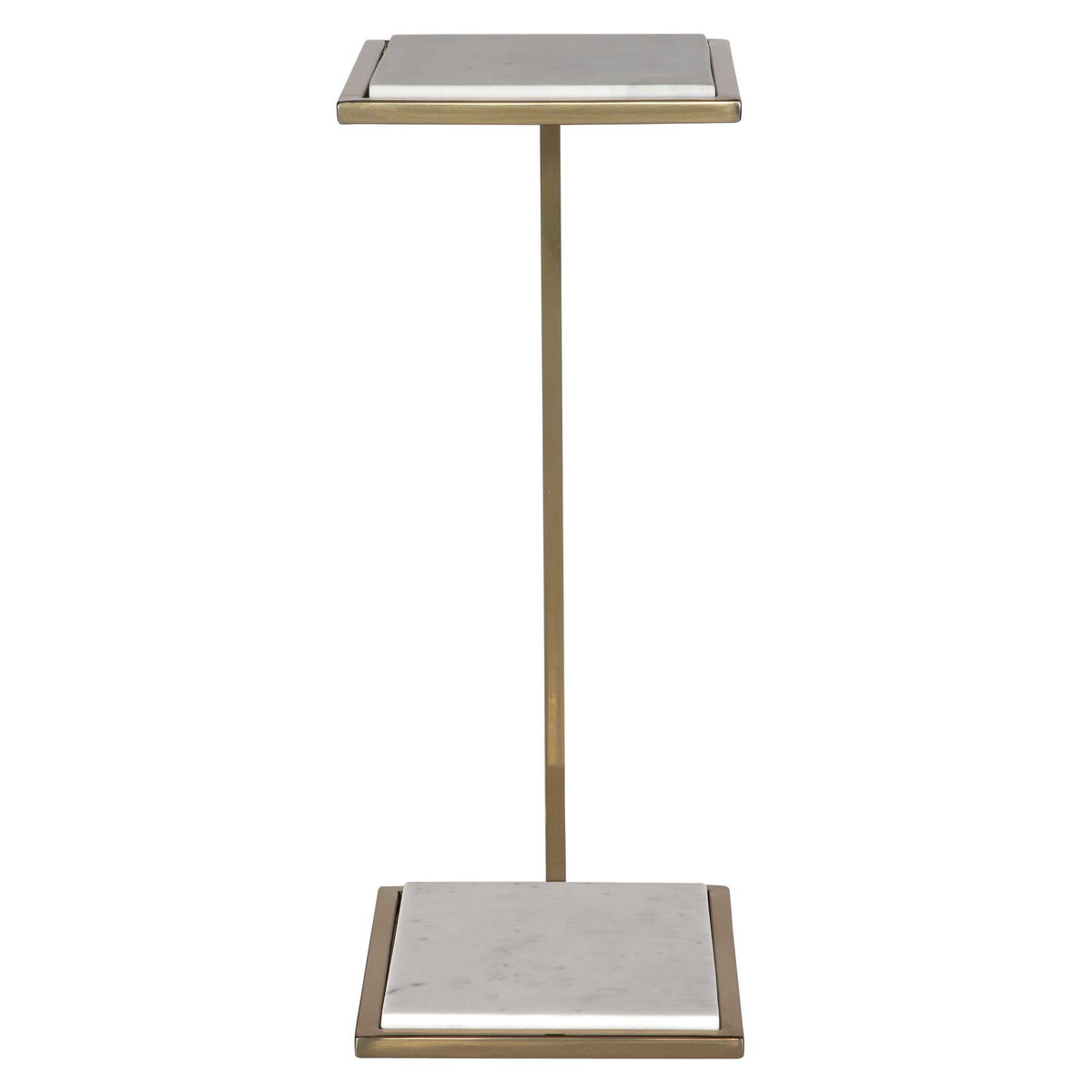 Elevate White Marble Drink Table, Side & End Table by Uttermost, 10" width x 20" height x 8" depth View 6