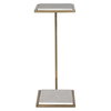 Elevate White Marble Drink Table, Side & End Table by Uttermost, 10" width x 20" height x 8" depth thumbnail 6