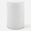 Borderline White Drum Table, Side & End Table by Uttermost, 13" width x 18" height x 13" depth thumbnail 1