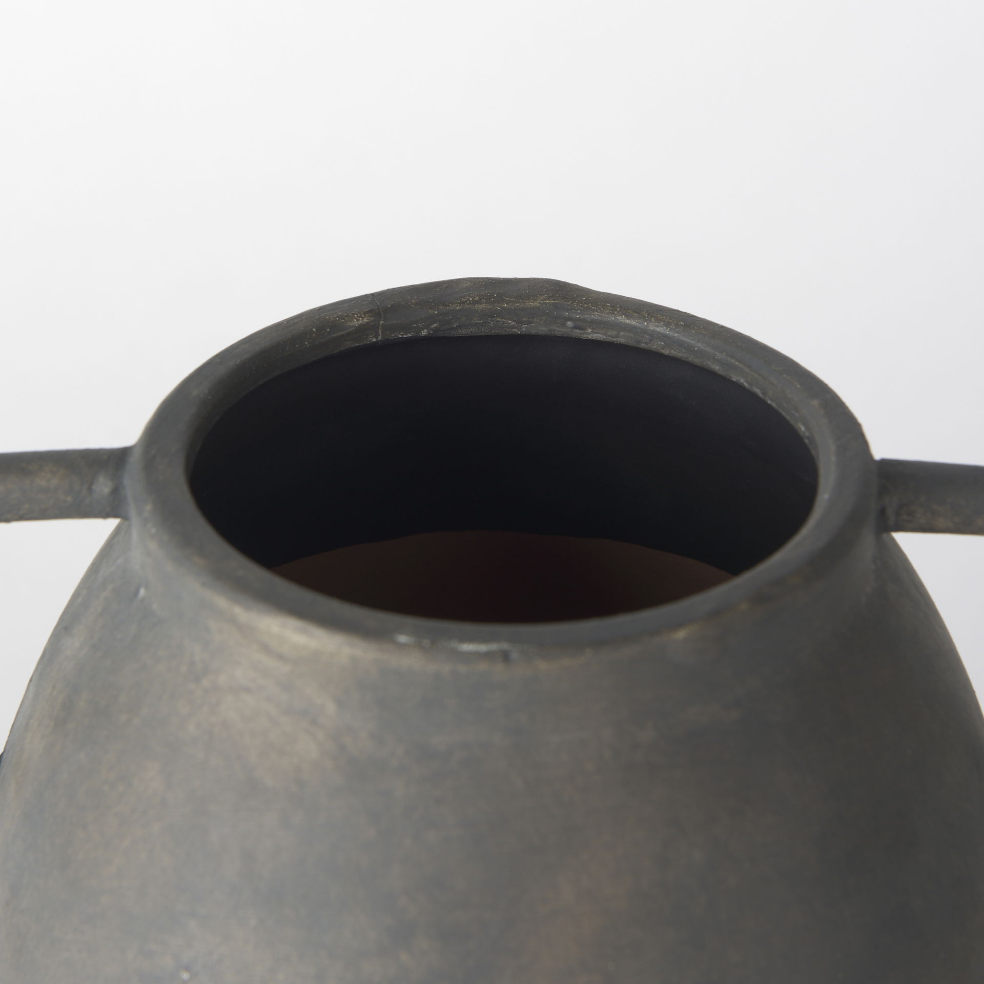 Kilian Medium Brown-Gray Double Ear Vase, by Mercana, 7.48" length x 7.48" width x 11.22" height View 7