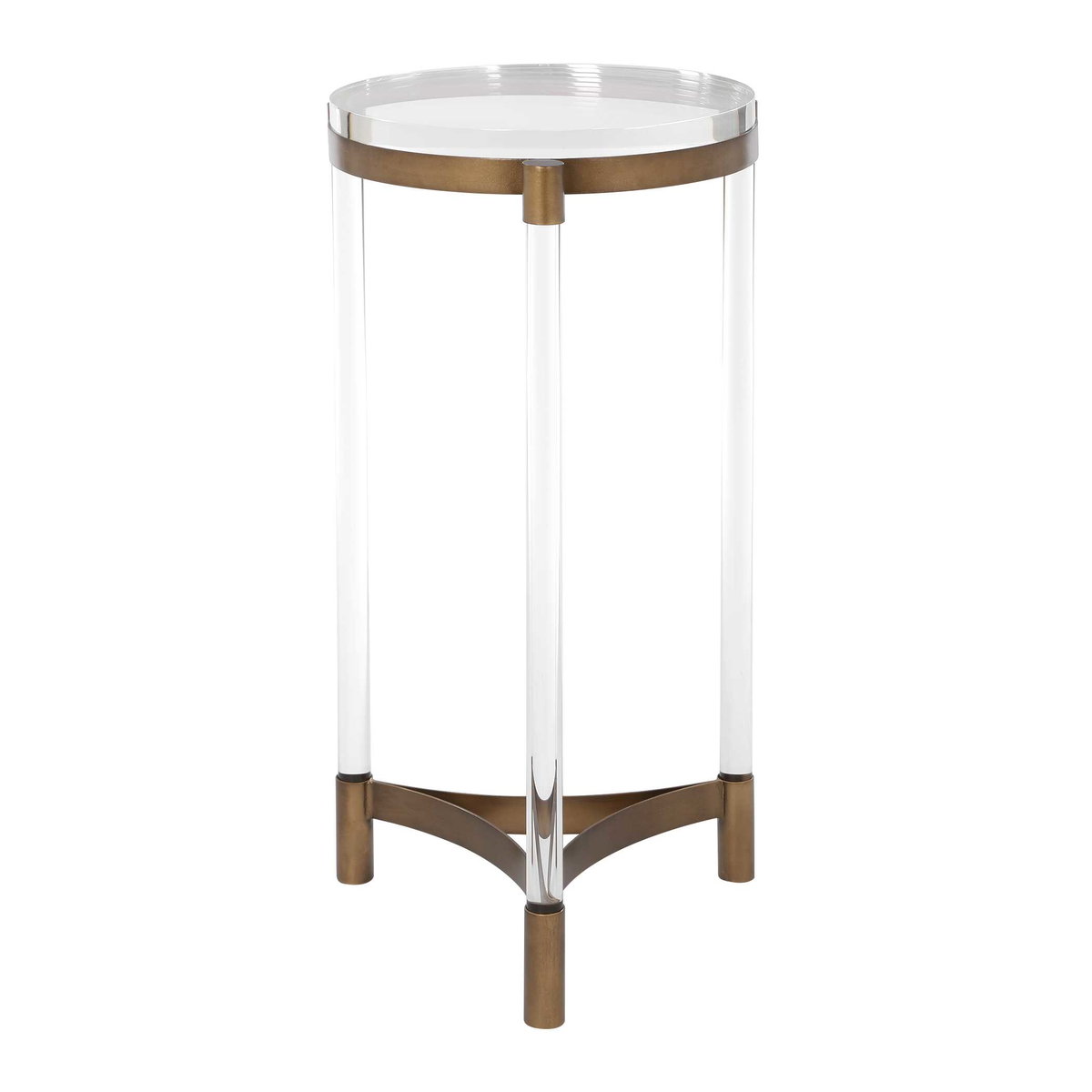 Pereira Round Acrylic Accent Table, Side & End Table by Uttermost, 13.12" width x 24.87" height x 13.12" depth View 4