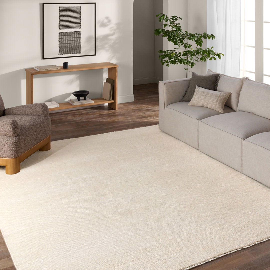 Jaipur Living Origin SAG18 Handknotted Solid Ivory Area Rug (6'x9') large image 
