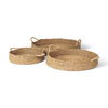 Ulana Set of 3 Round Nesting Seagrass Trays with Loop Handles, Decorative Tray by Mercana, 26.38" length x 26.38" width x 3.94" height thumbnail 1