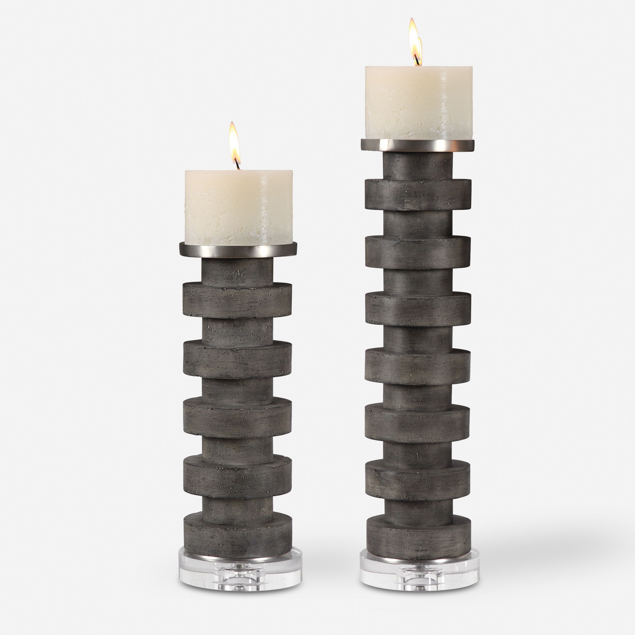 Karun Concrete Candleholders S/2 large image 