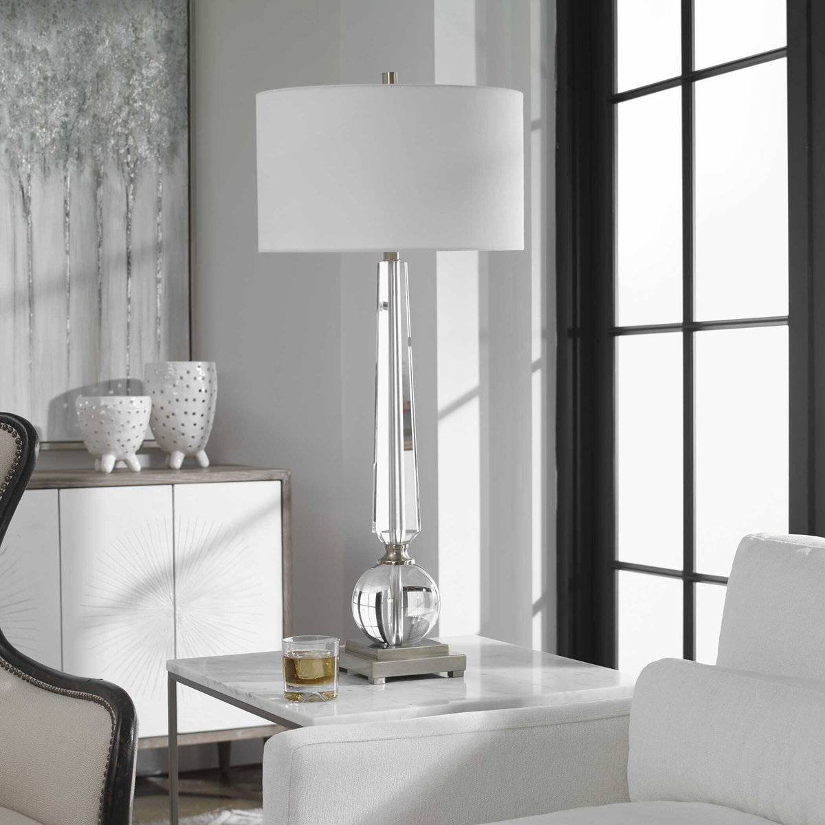 Crista Crystal Lamp, by Uttermost, 1'5" width x 3'2.5" height x 1'5" depth View 2