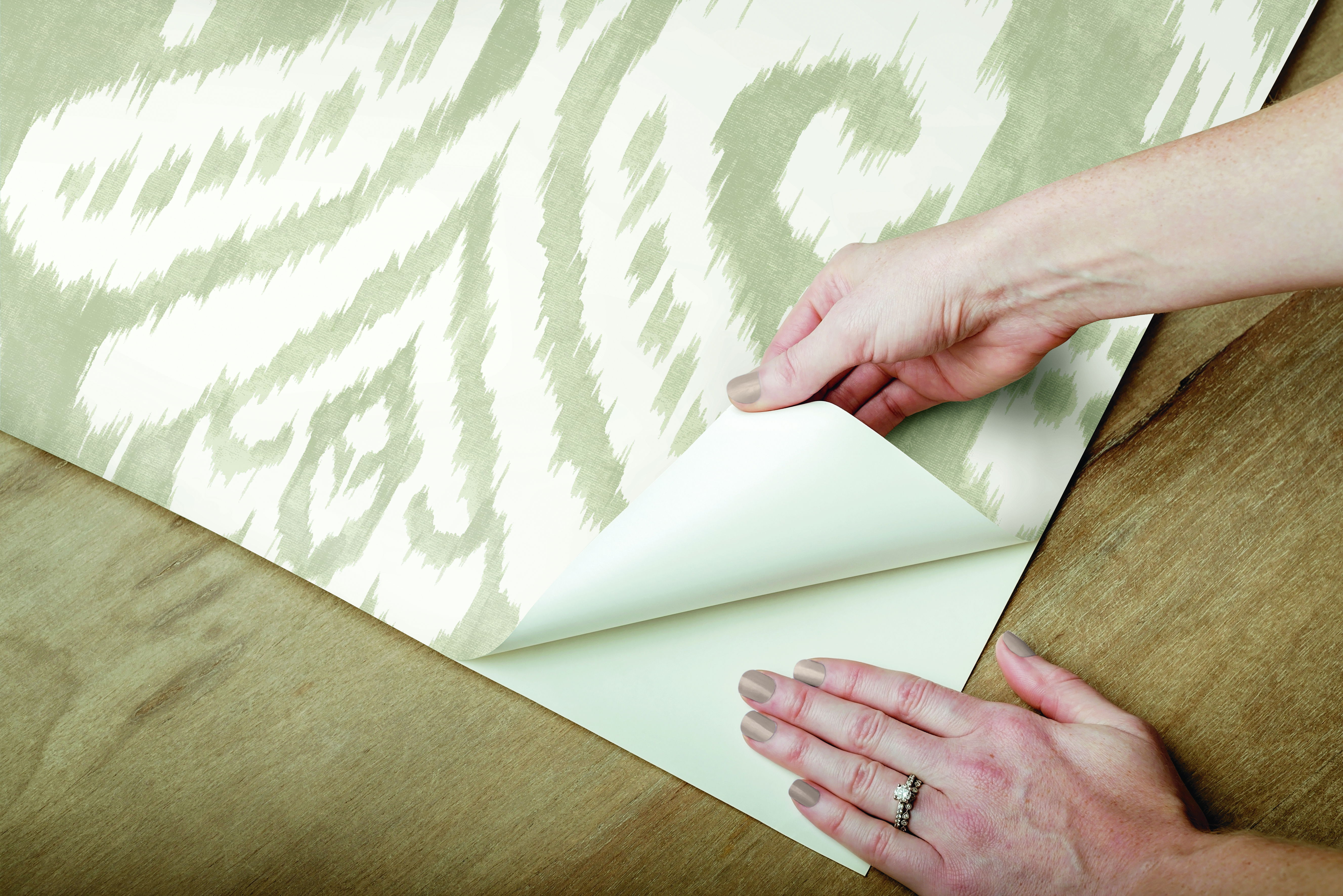 Hawthorne Ikat Off White Peel & Stick Wallpaper large image 