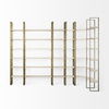 Taunton 80L x 10.5W x 90H Light Brown Wood with Gold Metal Frame 6 Tier Shelving Unit thumbnail 7