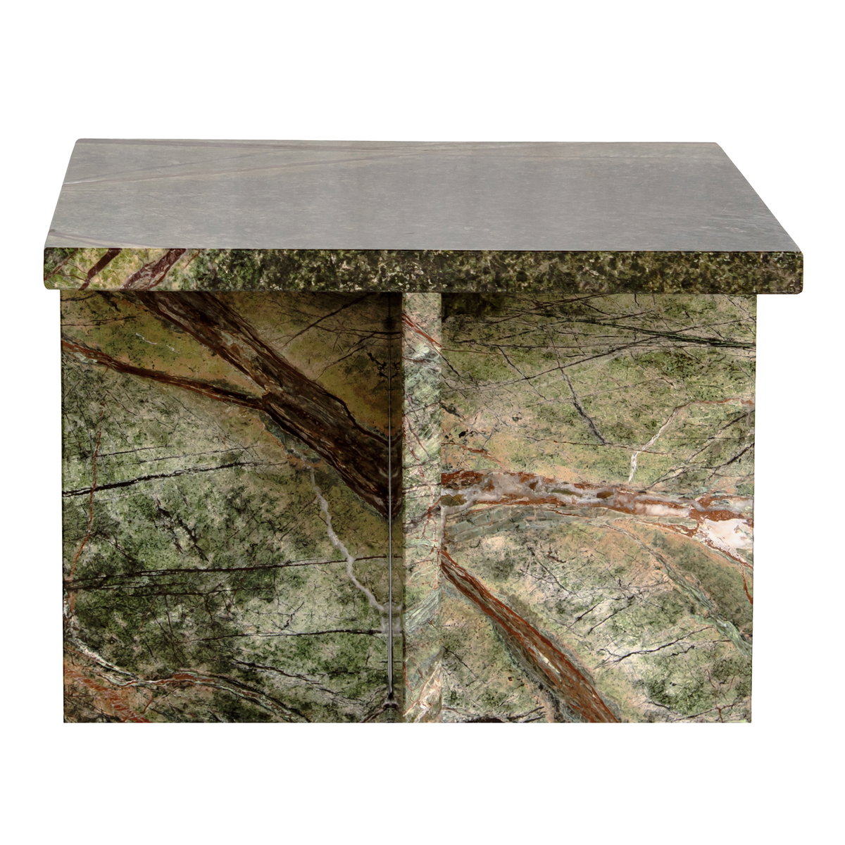 Blair Accent Table Rainforest Green Marble, Side & End Table by Moe's Home, 14" width x 20" height x 14" depth View 4