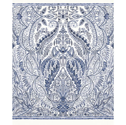 Jaipur Paisley Damas Blue Wall Mural