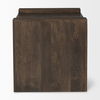 Athelia Dark Brown Wood Accent Table, Side & End Table by Mercana, 23" length x 22" width x 22.25" height thumbnail 5