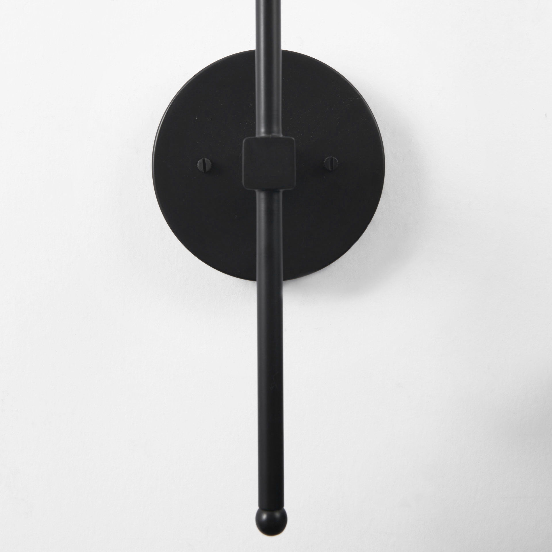 Clyde 6.0L x 8.0W x 37.0H Matte Black with Glass Round Wall Sconce, by Mercana, 6" length x 8" width x 35" height View 7