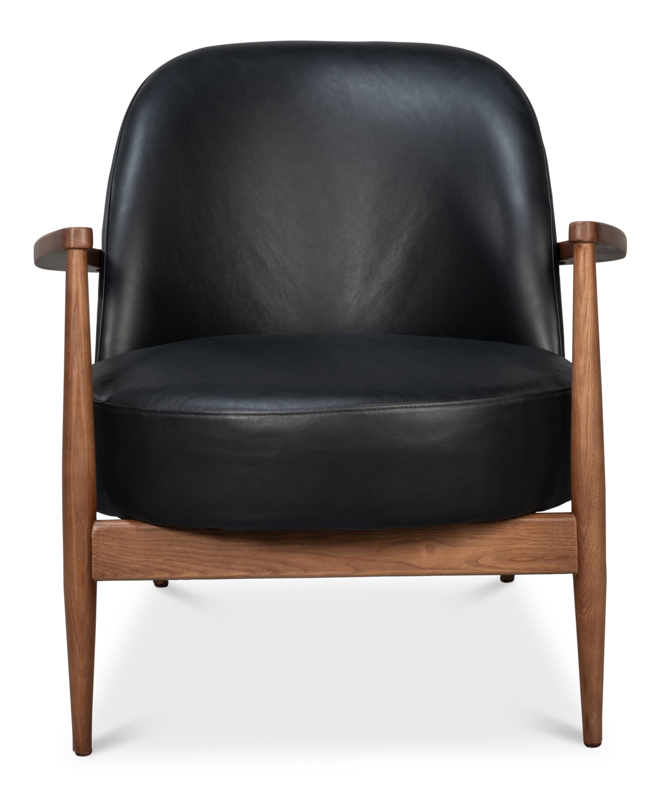 Pindar Armchair, Onyx Black Leather large image 