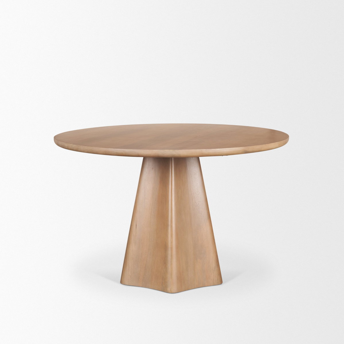 Jovani 48' Round Pedestal Dining Table | Modern | Light Brown Wood | Seats 4, by Mercana, 48" length x 48" width x 30" height View 6
