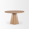 Jovani 48' Solid Light Brown Mango Wood Round Dining Table, by Mercana, 48" length x 48" width x 30" height thumbnail 6
