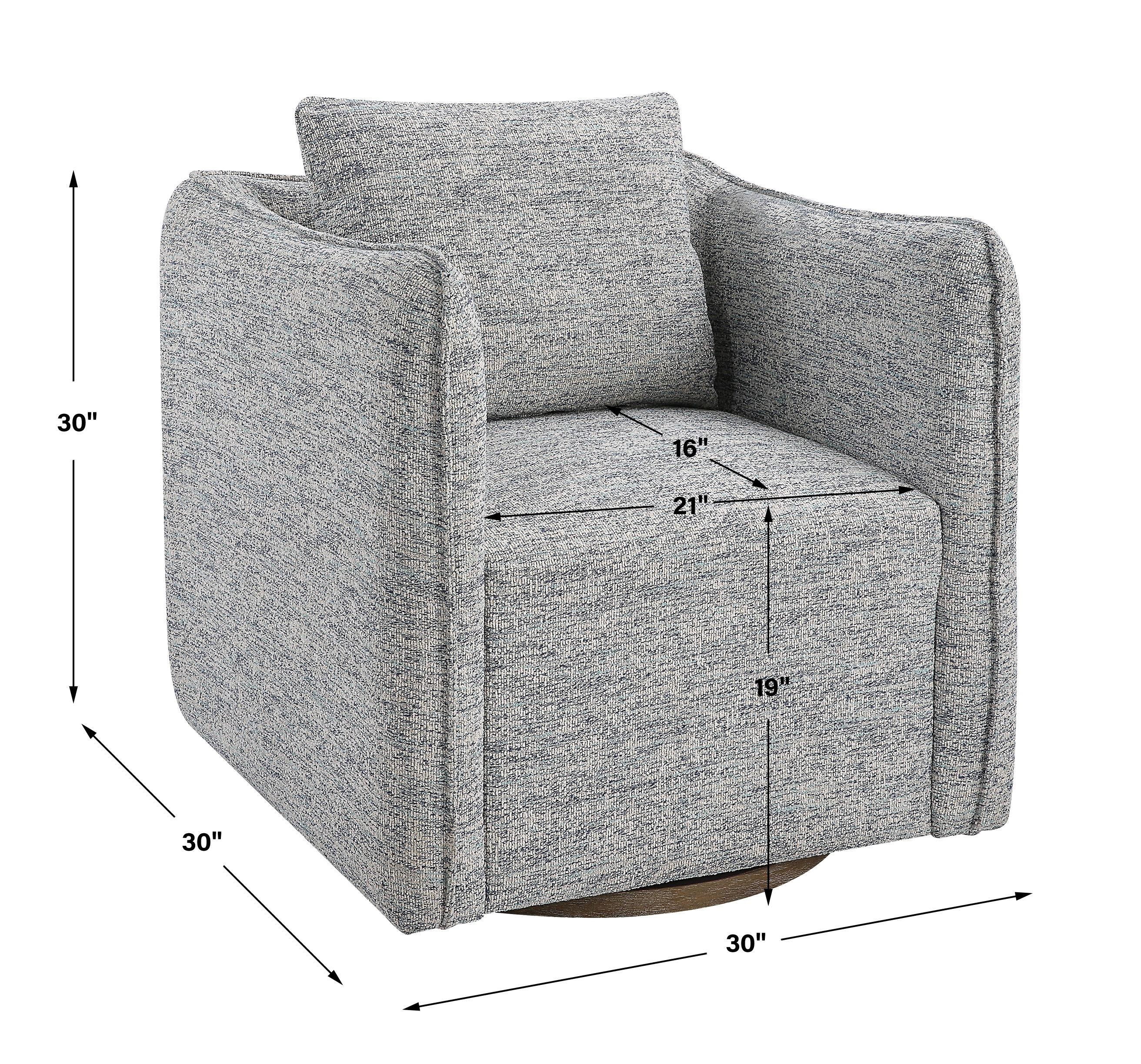 Corben Blue Swivel Chair large image 