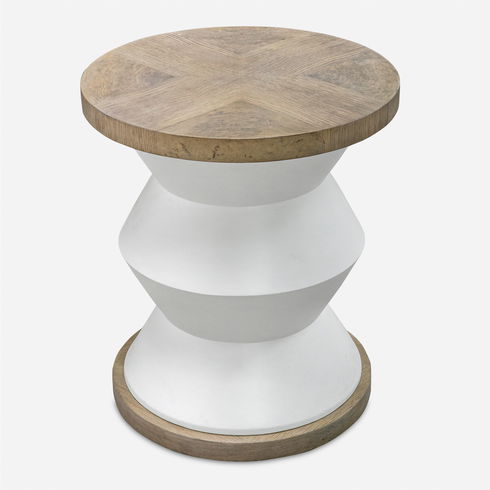 Spool Geometric Side Table