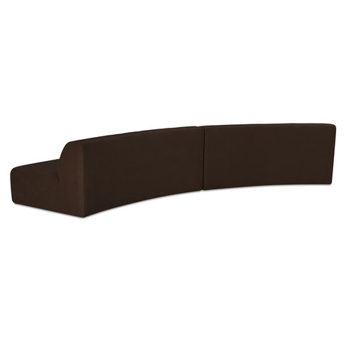 Naomi 2 Piece Convex Modular Sectional Dark Brown