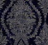 Charleston Damask Navy Wallpaper, by York Wall, 27' length x 2'3" width x 0.02" depth thumbnail