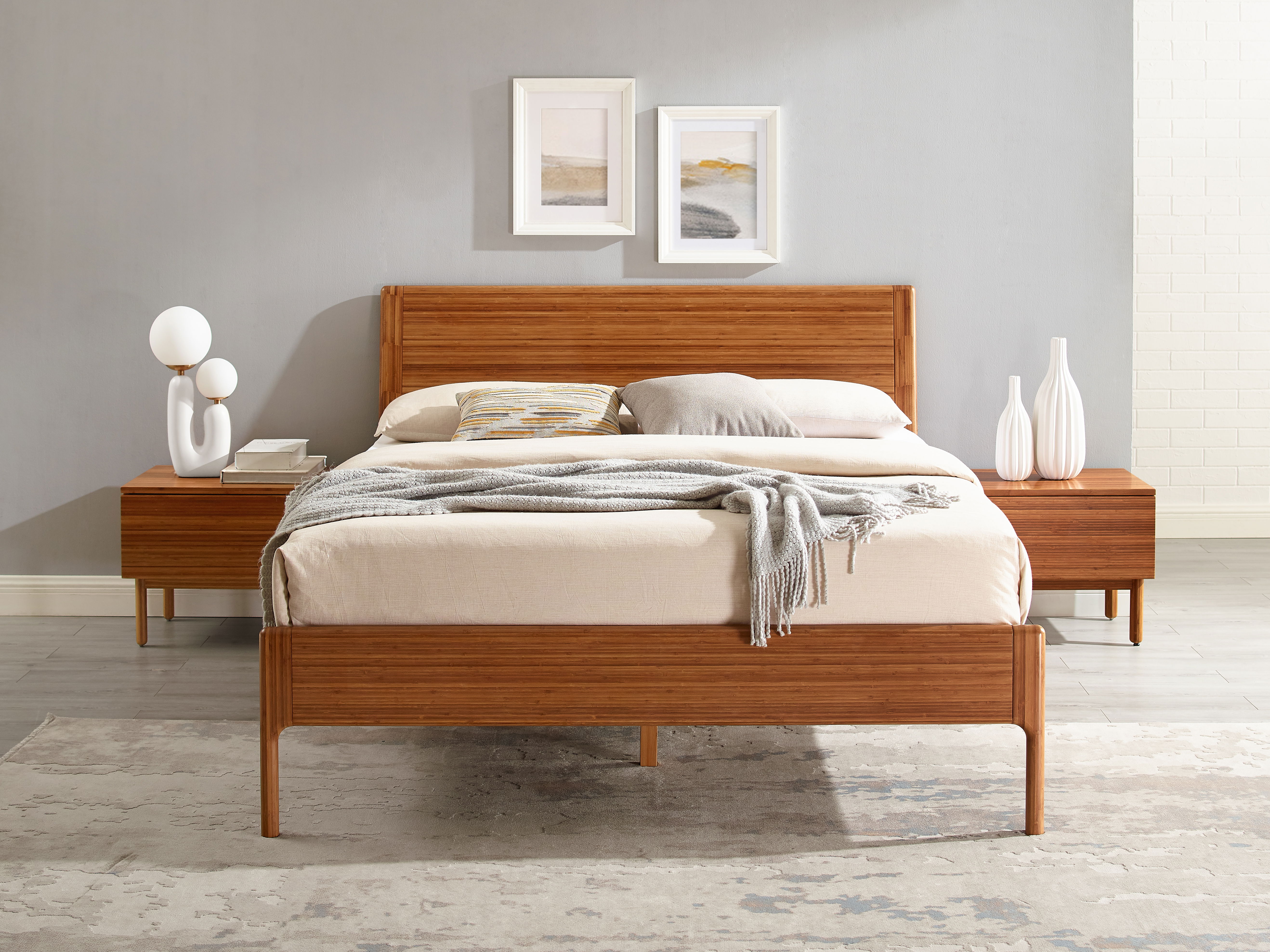 Ventura Queen Platform Bed, Amber, by Greenington, 87.25" length x 63.5" width x 39.5" height View 6