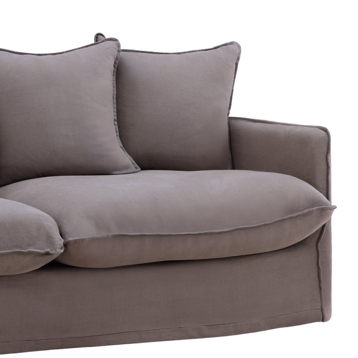 Lexia Sofa Slipcover Stone, Sofas & Sectional by Dovetail, 82.79" width x 29.34" height x 38.19" depth View 6