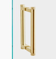 Online Designer Bathroom 6" West Slope Shower Door Pull, Aged Brass