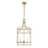 Montreal 4 Light Brass Lantern Pendant, by Uttermost, 13.87" width x 27.75" height x 13.87" depth thumbnail 6
