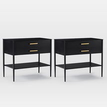 Online Designer Bedroom Metalwork (28") Storage Grand Nightstand, Hot Rolled Steel, Set of 2