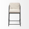 Stamford 36' Total Height Light Beige Upholstered Seat with Wood Back, Metal Frame Counter Stool thumbnail 4