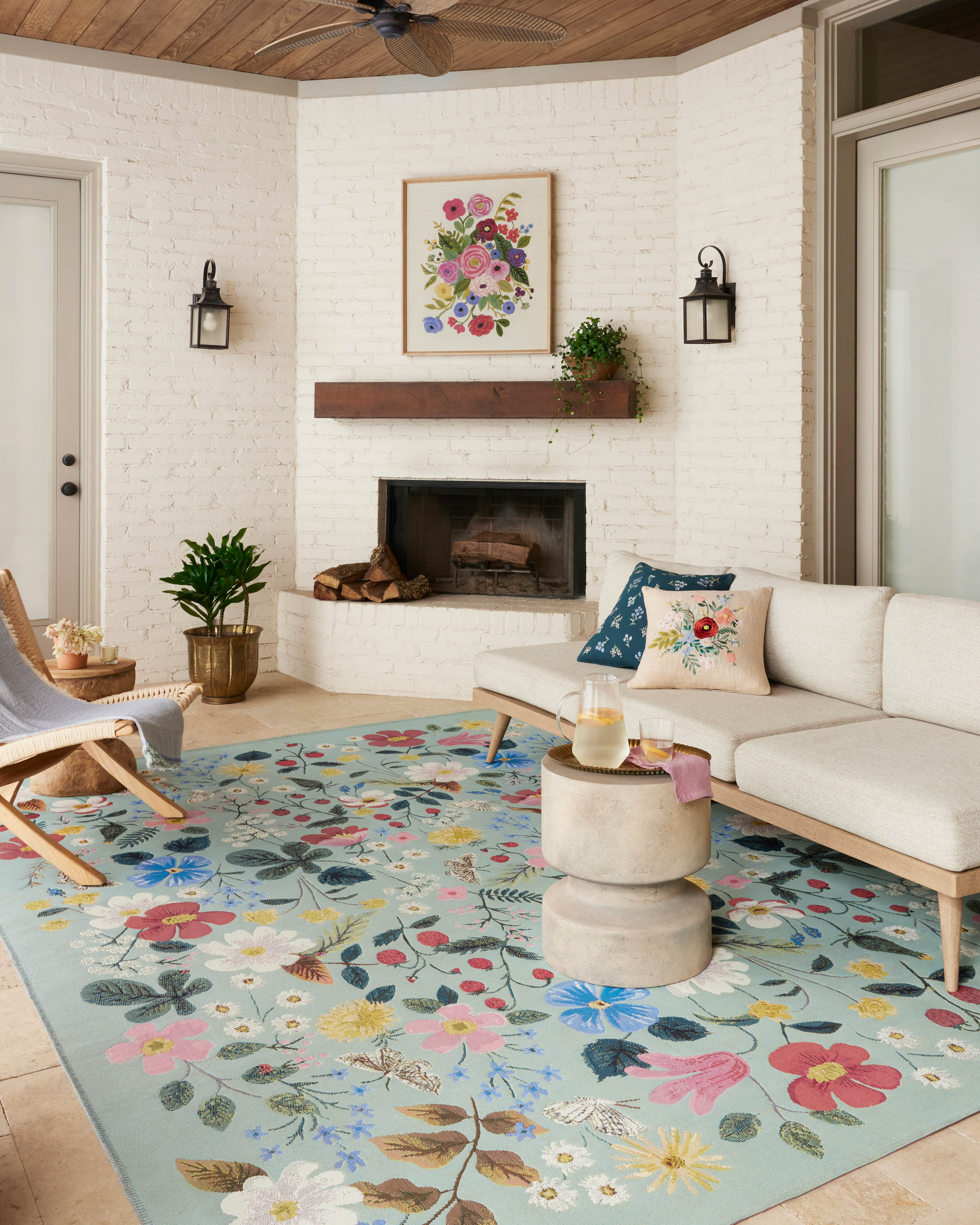 Rifle Paper Co. x Loloi Perennial Rug, 6'7" length x 9'4" width View 2
