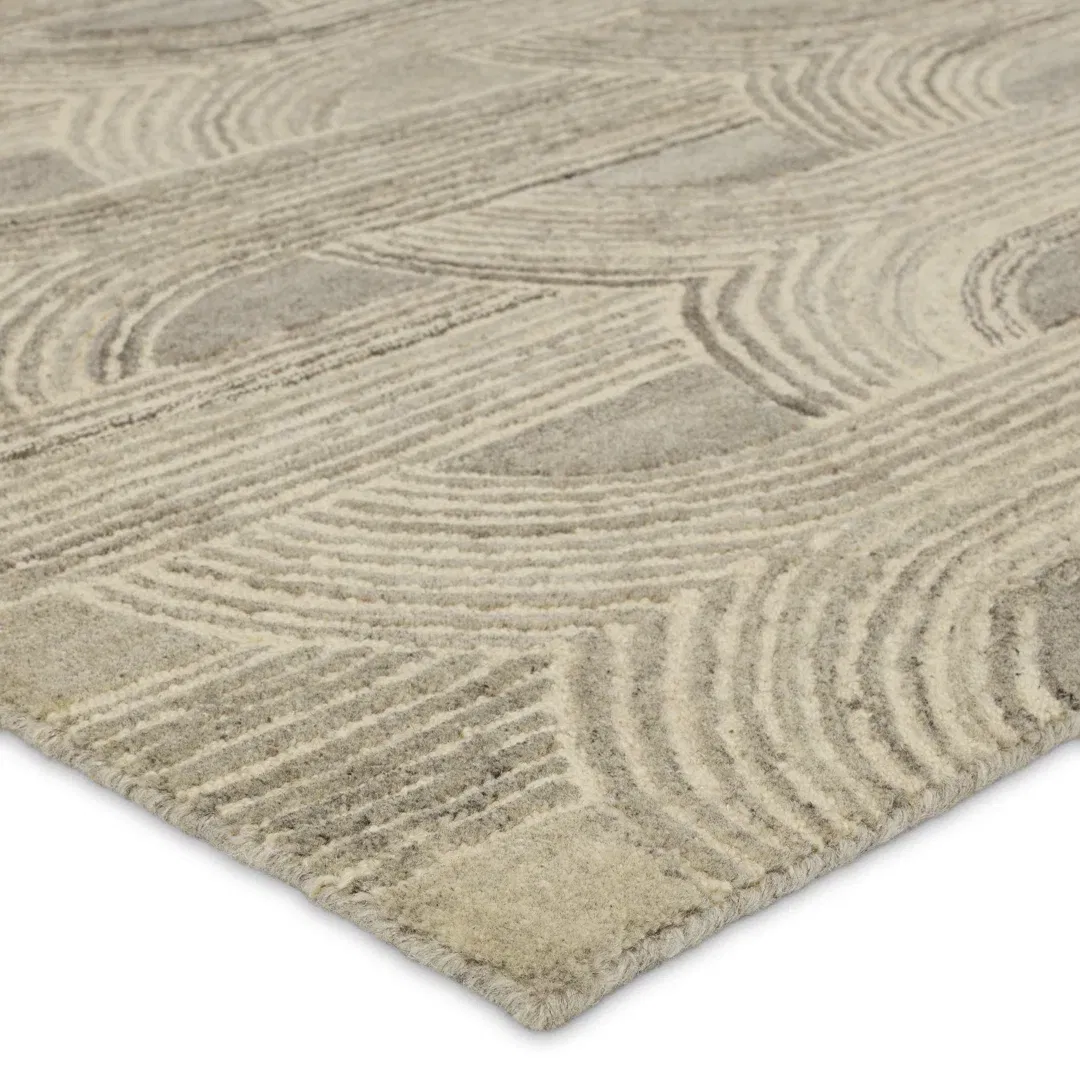 Verde Home By Jaipur Living Manhattan PVH15 Handmade Geometric Taupe and Cream Area Rug (9'x12') large image 